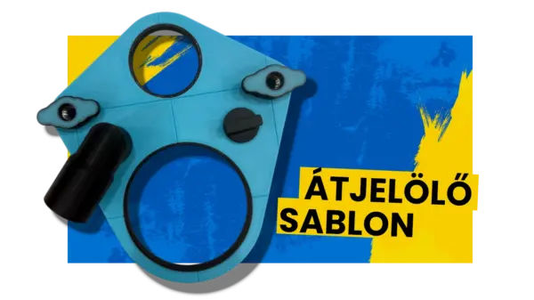 Geberit furat átjelölő sablon, porelszívóval.