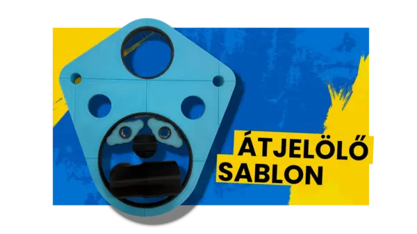 Geberit furat átjelölő sablon, porelszívóval.