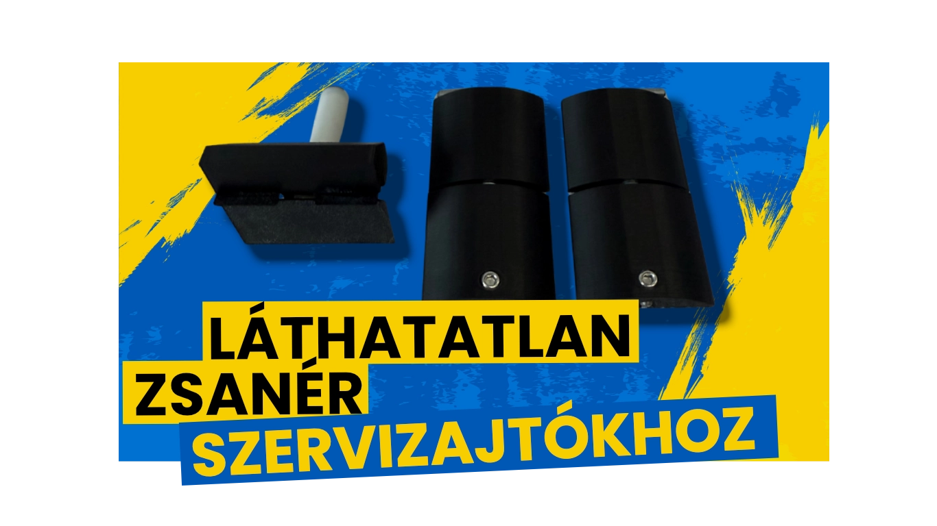 Esztétikus, láthatatlan szervizajtó zsanér, fekete