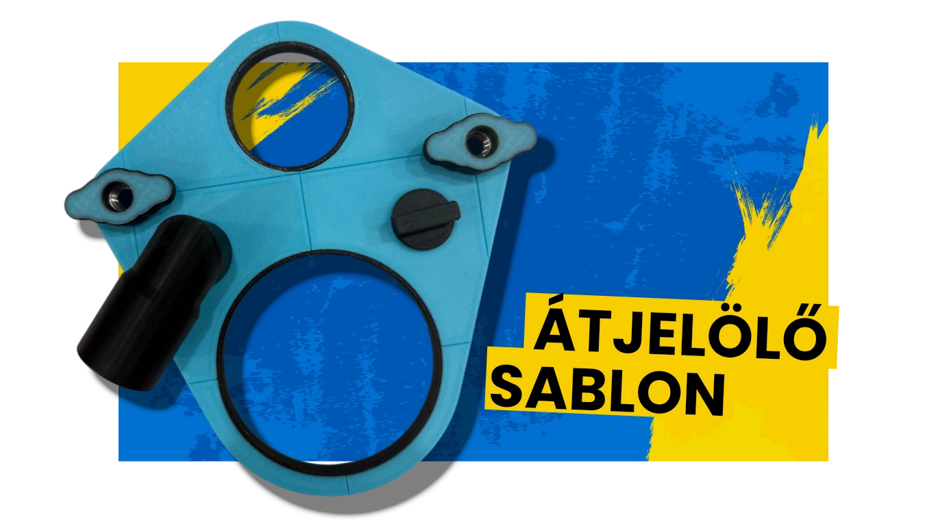 Furat átjelölő sablon, porelszívós csatlakozóval.